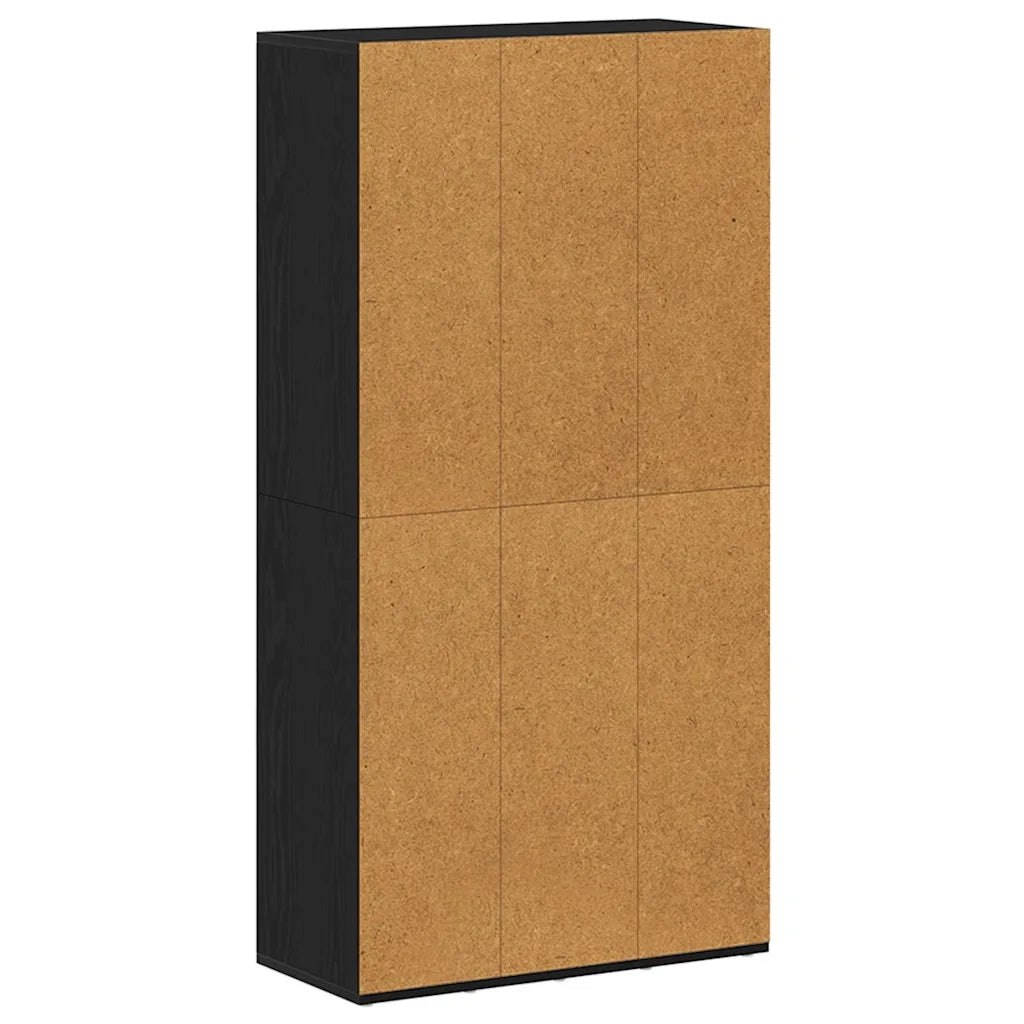 Libreria-Scaffale per Libri-Mobile di Stoccaggio Rovere Nero 66x30x130 cm in Legno Multistrato