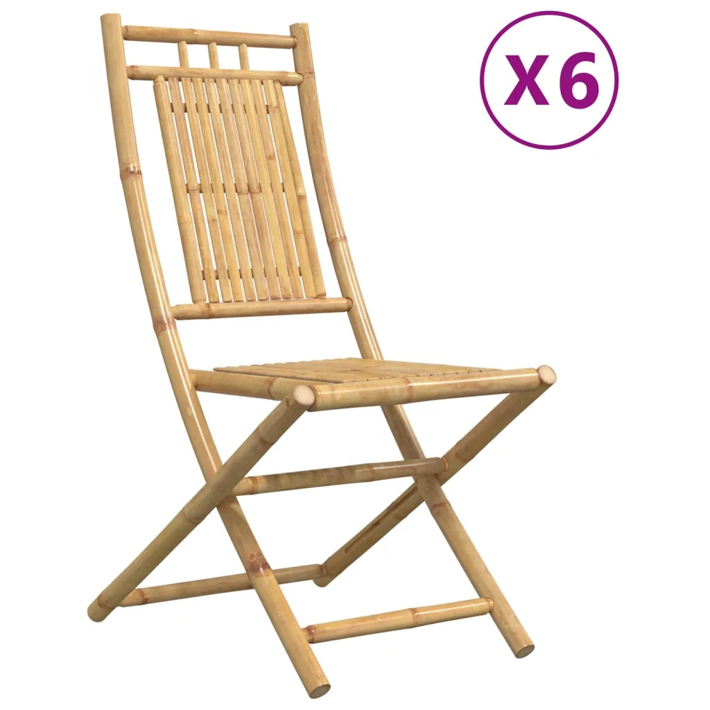 Sedie da Giardino Pieghevoli 6 pz 46x66x99 cm in Bambù