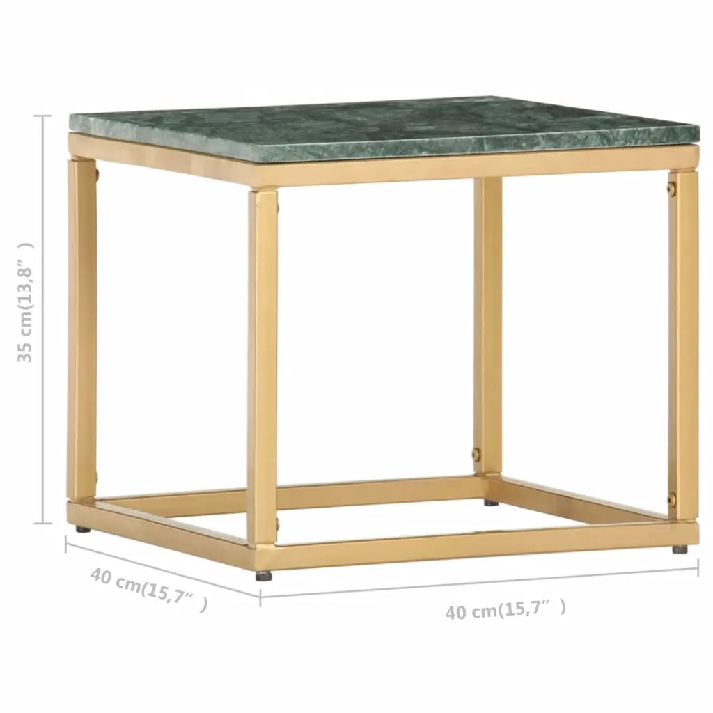 Tavolino da Salotto Verde 40x40x35 cm Pietra Vera Testura Marmo 286437