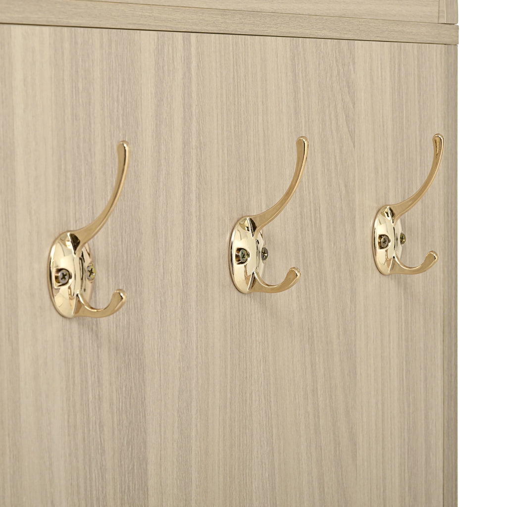 Credenza con 2 Cassetti; Ante in Rattan e Ganci Laterali; Stile Vintage; in MDF; Rovere; 80??40??180 cm