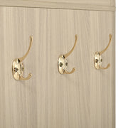 Credenza con 2 Cassetti; Ante in Rattan e Ganci Laterali; Stile Vintage; in MDF; Rovere; 80??40??180 cm