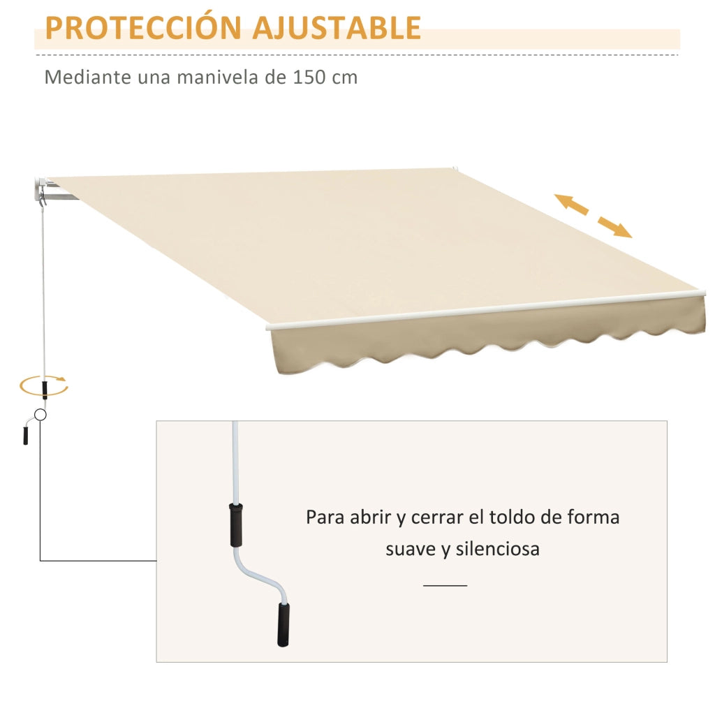 Tenda da parete con braccio articolato ¨C zephmum ¨C 295x245 cm Beige Poliestere