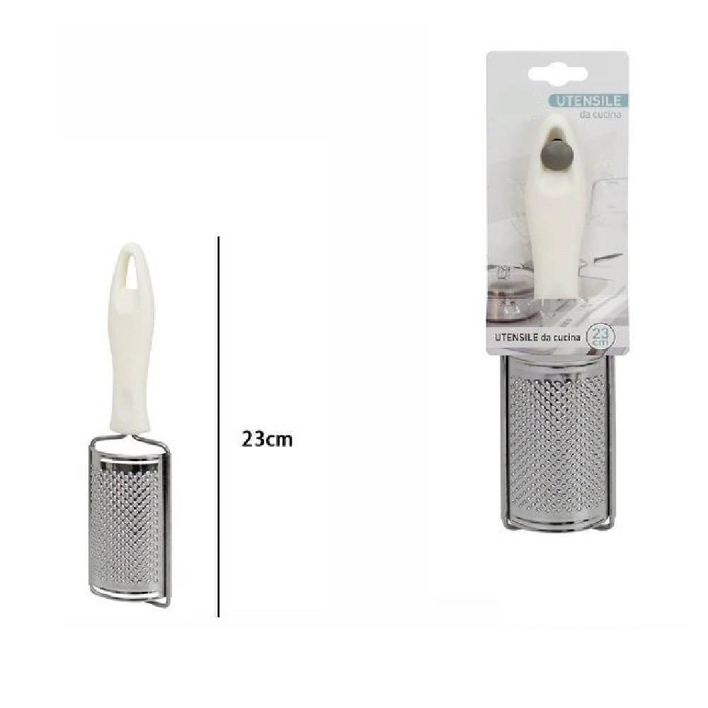 Trade Shop - Grattugia Curva Manuale Gratta Formaggi Scorza 23cm Manico Plastica Cucina 66167 -