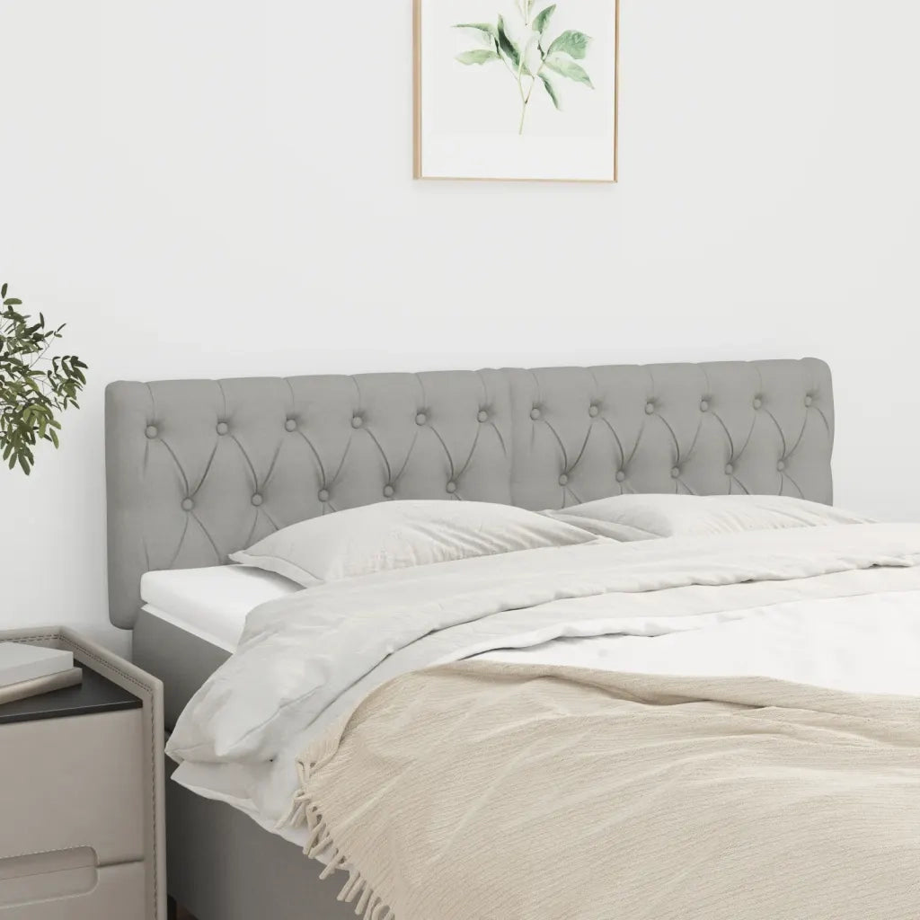Testiera | Testata Grigio Chiaro 160x7x78/88 cm in Tessuto