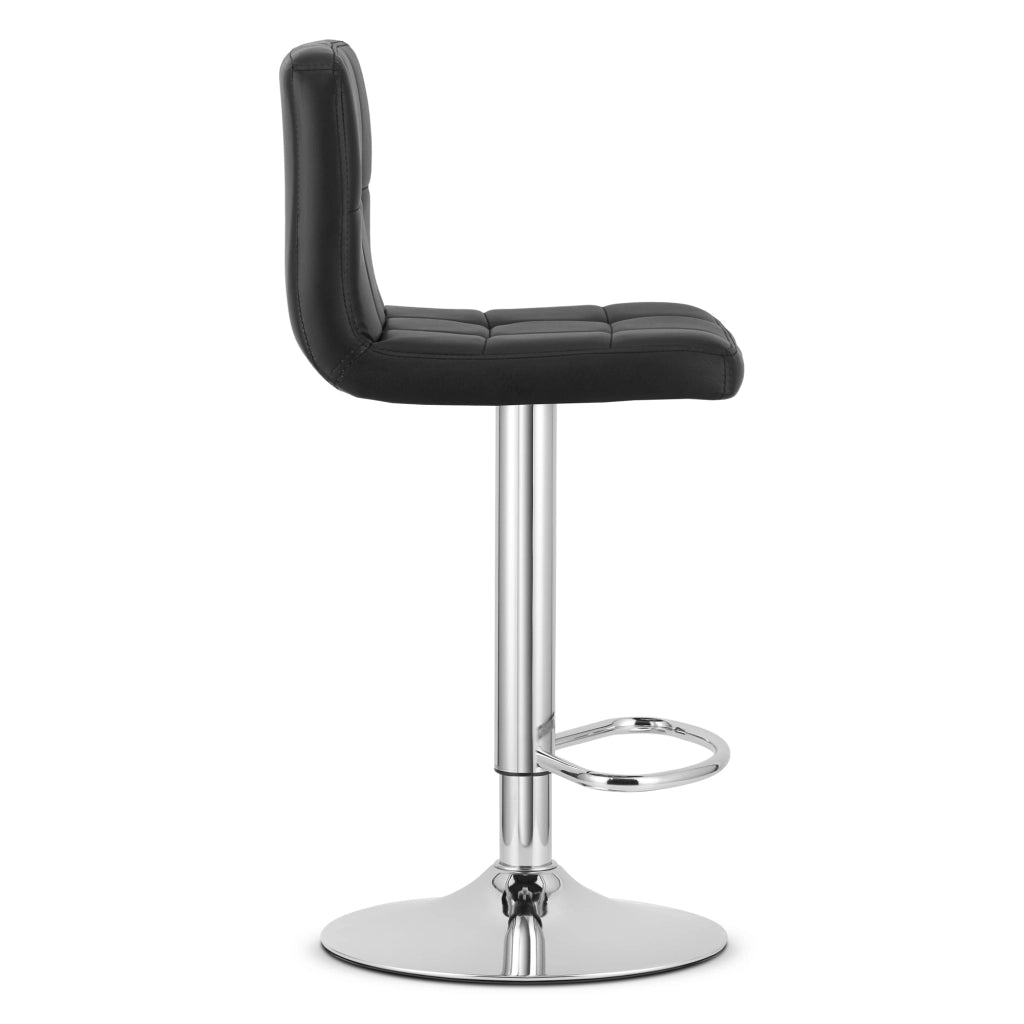 Sgabello girevole VALORA HAXU - Ecopelle nera con base cromata