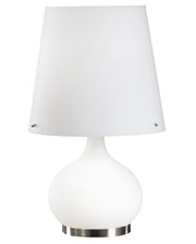 Lampada da Tavolo Ade Design in Metallo e Vetro Soffiato, Doppia Accensione, Attacco E14 40W e E27 100W, Bianco, Codice Prodotto: 2533-35-102