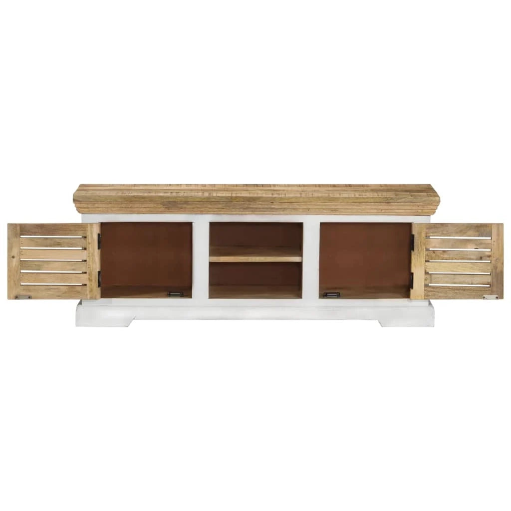Mobile TV multimediale mensola TV credenza TV sala da pranzo soggiorno camera da letto 110 x 30 x 40 cm legno massello di mango marrone 02_0025726