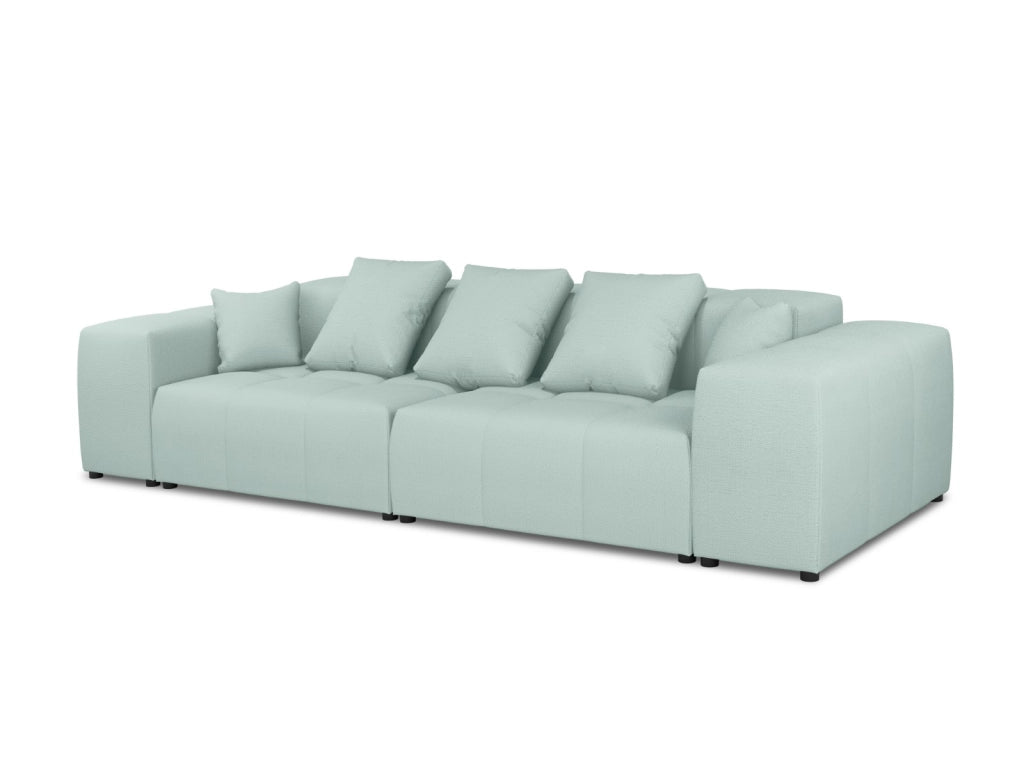 Cosmopolitan Design - Divano modulare "Rome" 3 posti in tessuto strutturato menta 