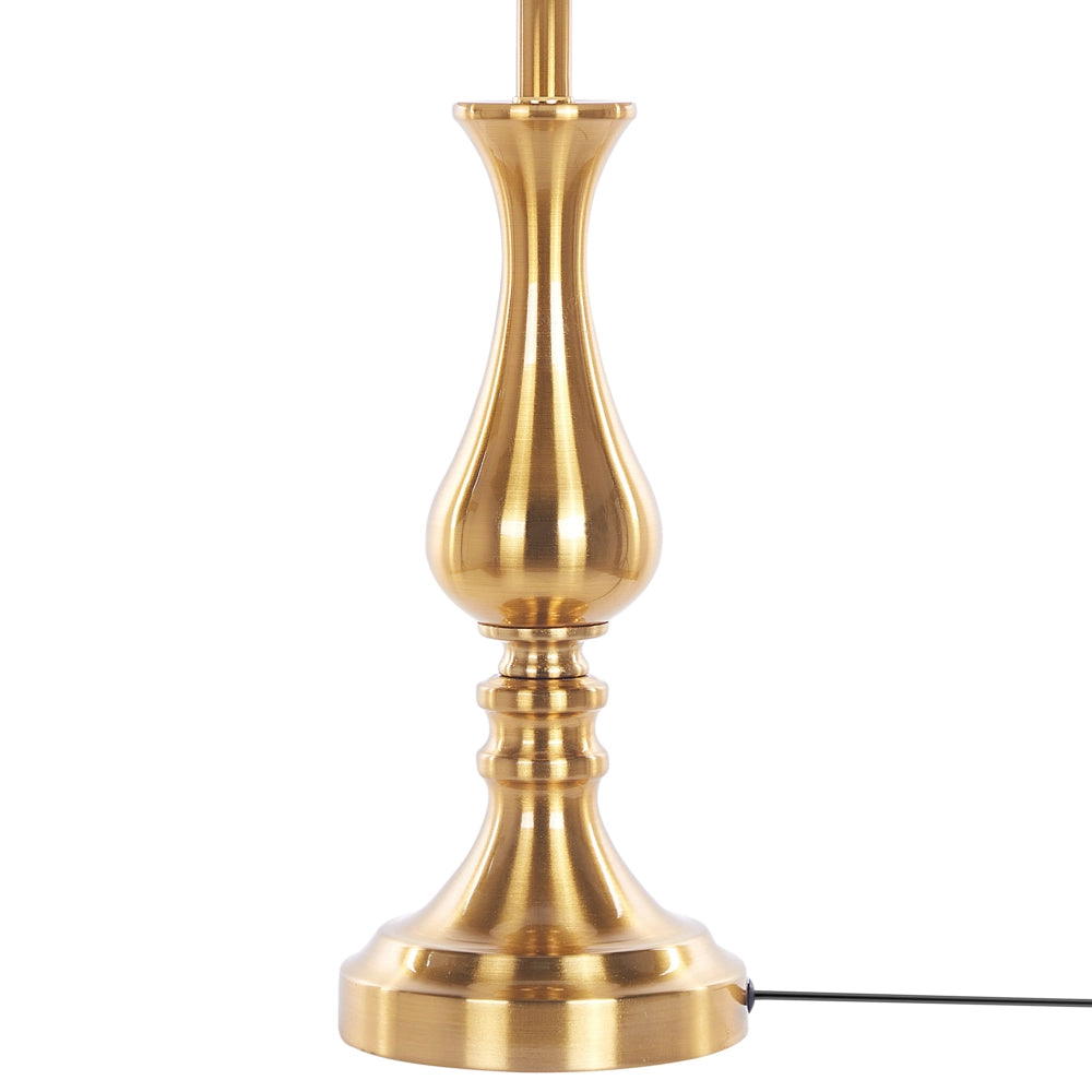 Lampada da tavolo Oro con base in metallo bianco Paralume in poliestere Design vintage