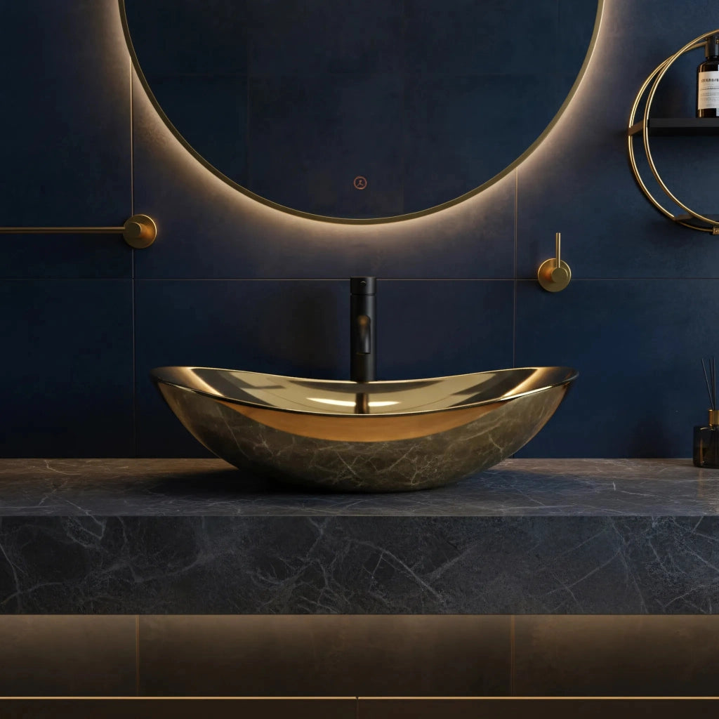 Lavabo Da Appoggio Rea Royal Gold