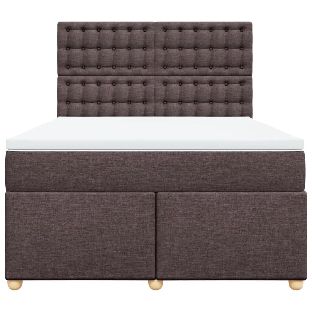 Giroletto a Molle con Materasso Marrone Scuro 140x200cm Tessuto