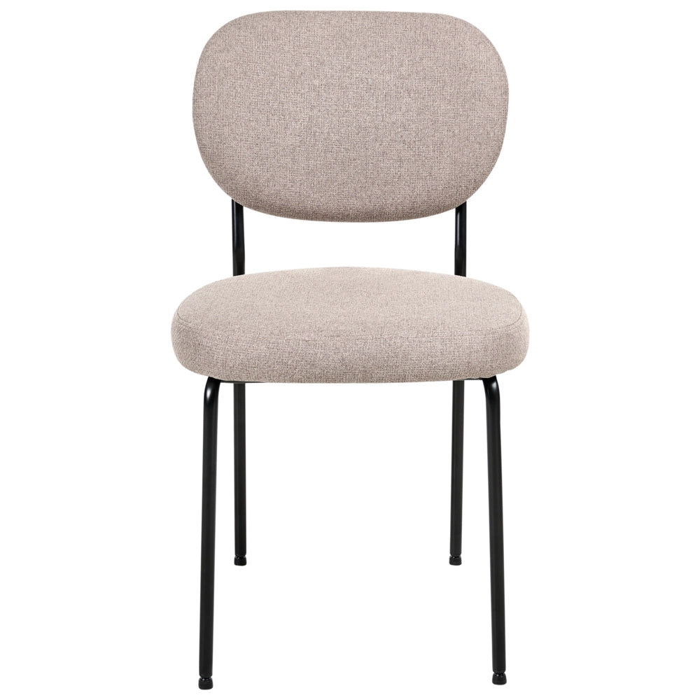 Set di 2 sedie da pranzo senza braccioli Tappezzeria marrone stile scandinavo