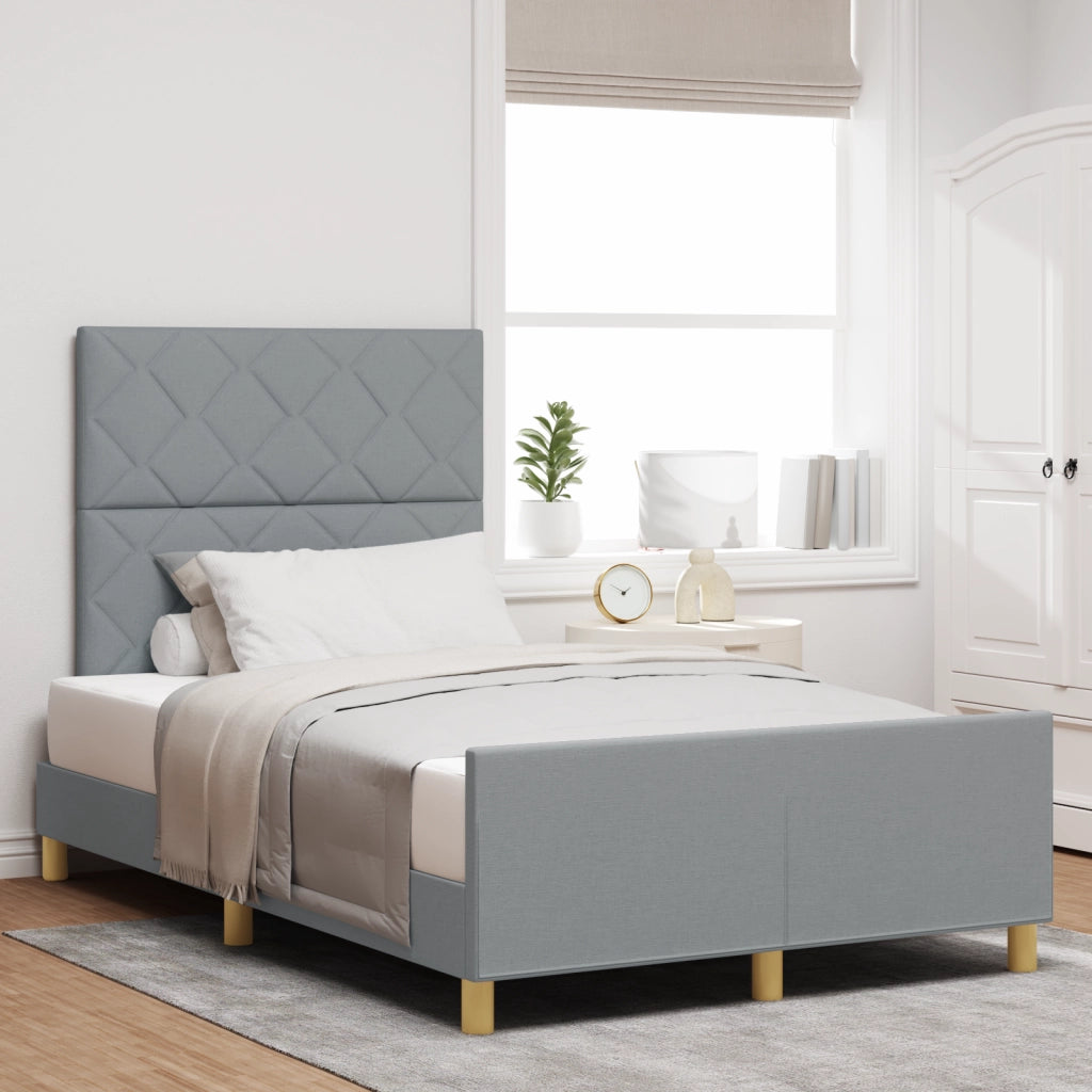 Letto  Grigio Chiaro 120x200 cm in Tessuto