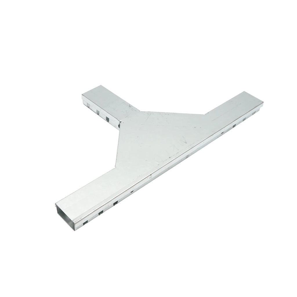 Derivazione a T orizzontale in acciaio zincato per grondaia 25x50mm