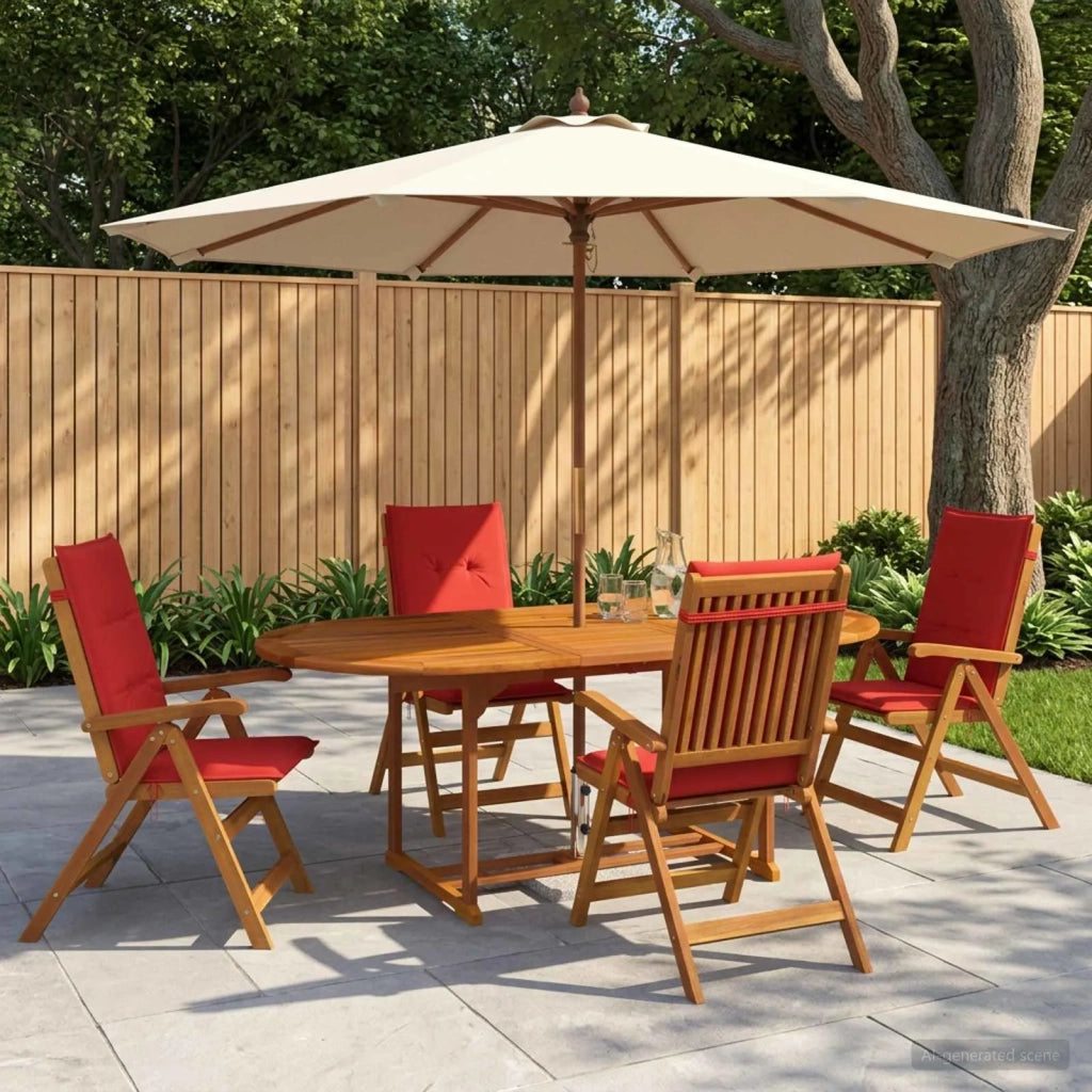 Set da pranzo da giardino 5 pezzi Naturale 3434486