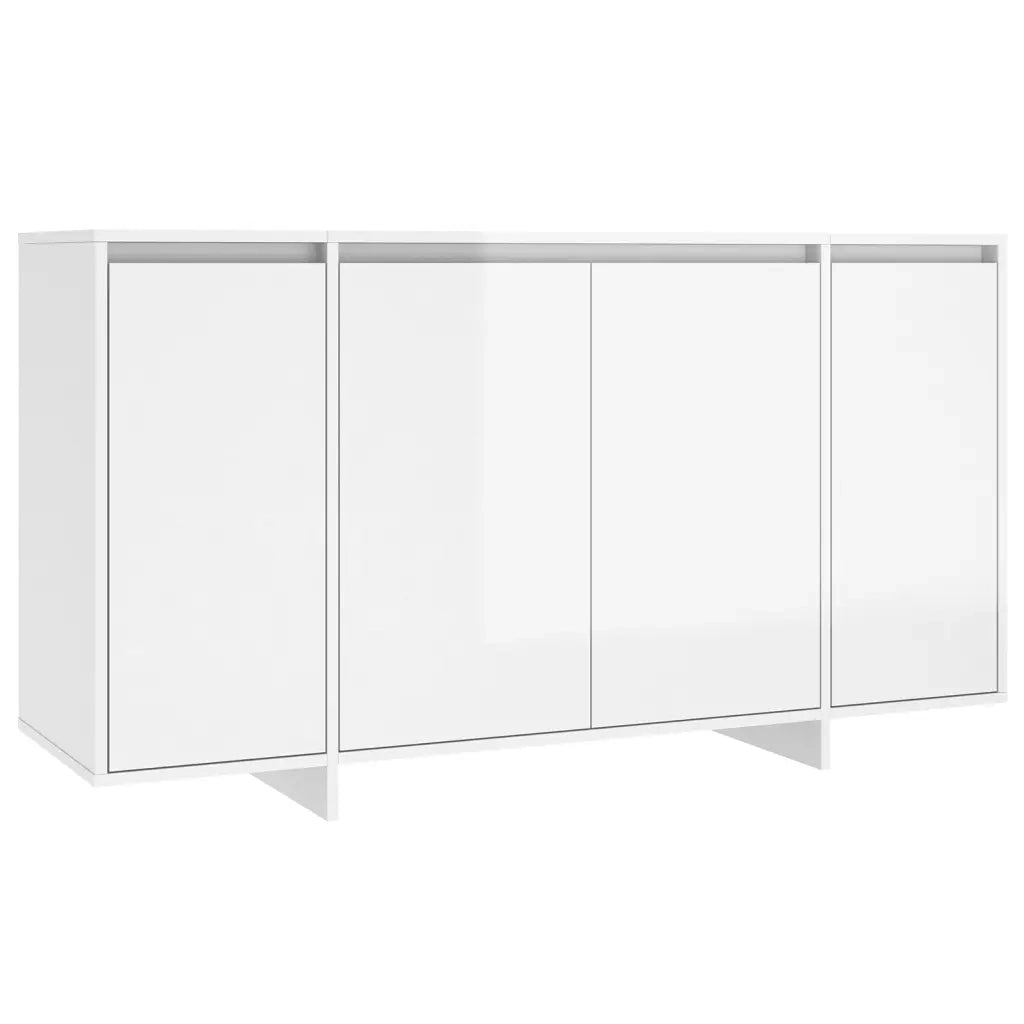 Credenza Bianco Lucido 135x41x75 cm in Truciolato