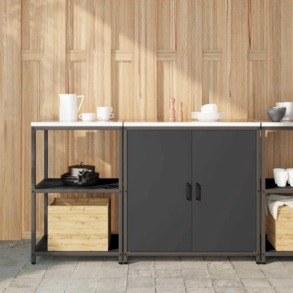 Set di Stoccaggio per Cucina con lo scaffale 2 pcs Nero 3392680