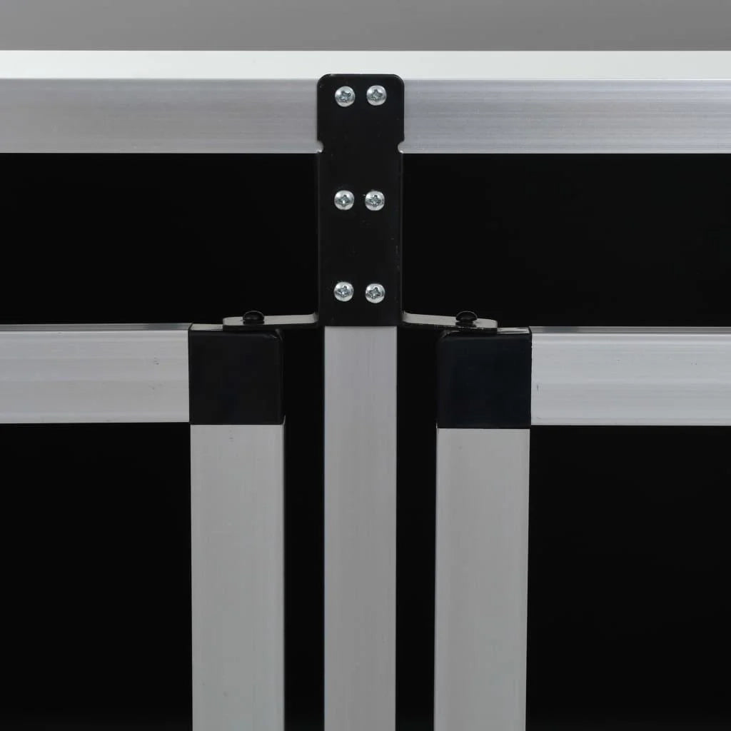 Trasportino per cani con doppia porta 94 x 88 x 69 cm alluminio e MDF nero 02_0000064