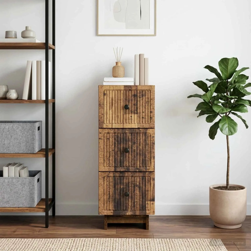 Mobile con Cassetti Legno antico 33 x 34,5 x 90 cm 893933