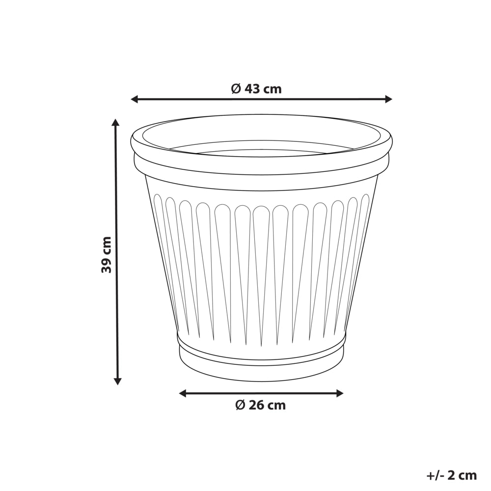 Vaso da fiori in poliresina blu ⌀ 43 cm Rotondo Finitura smaltata Uso interno ed esterno