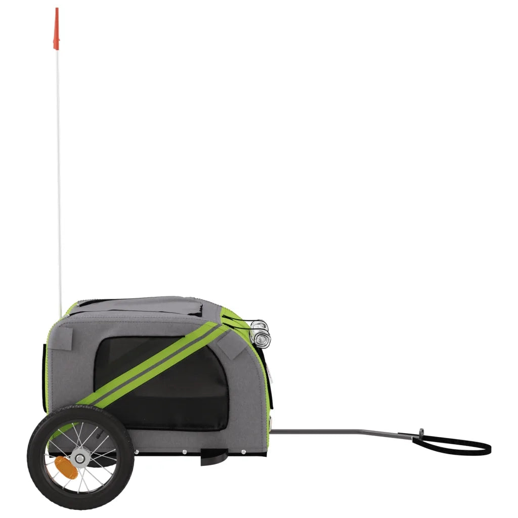 Rimorchio da Bici per Animali Verde e Grigio Oxford e Ferro CFW8976876
