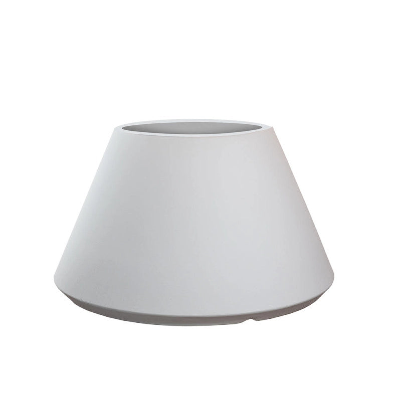 Vaso in resina da esterno interno per piante tondo conico design d.60x35h Stromboli Bianco