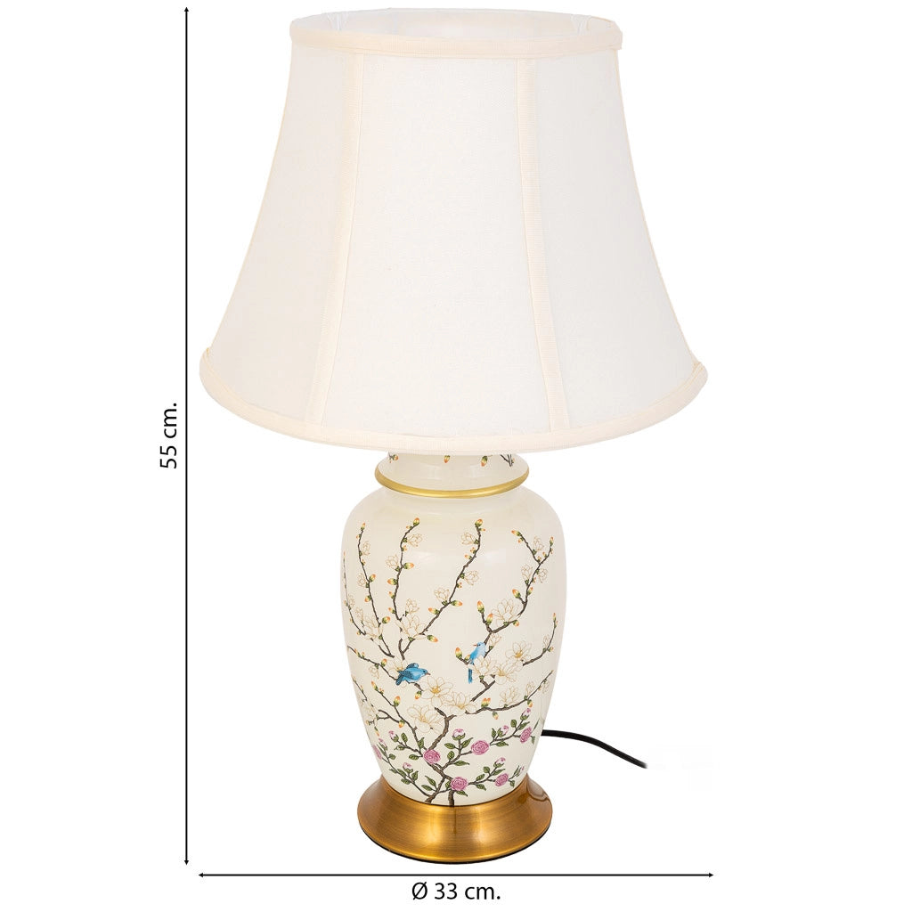 Lampada da tavolo in ceramica bianca D33x55
