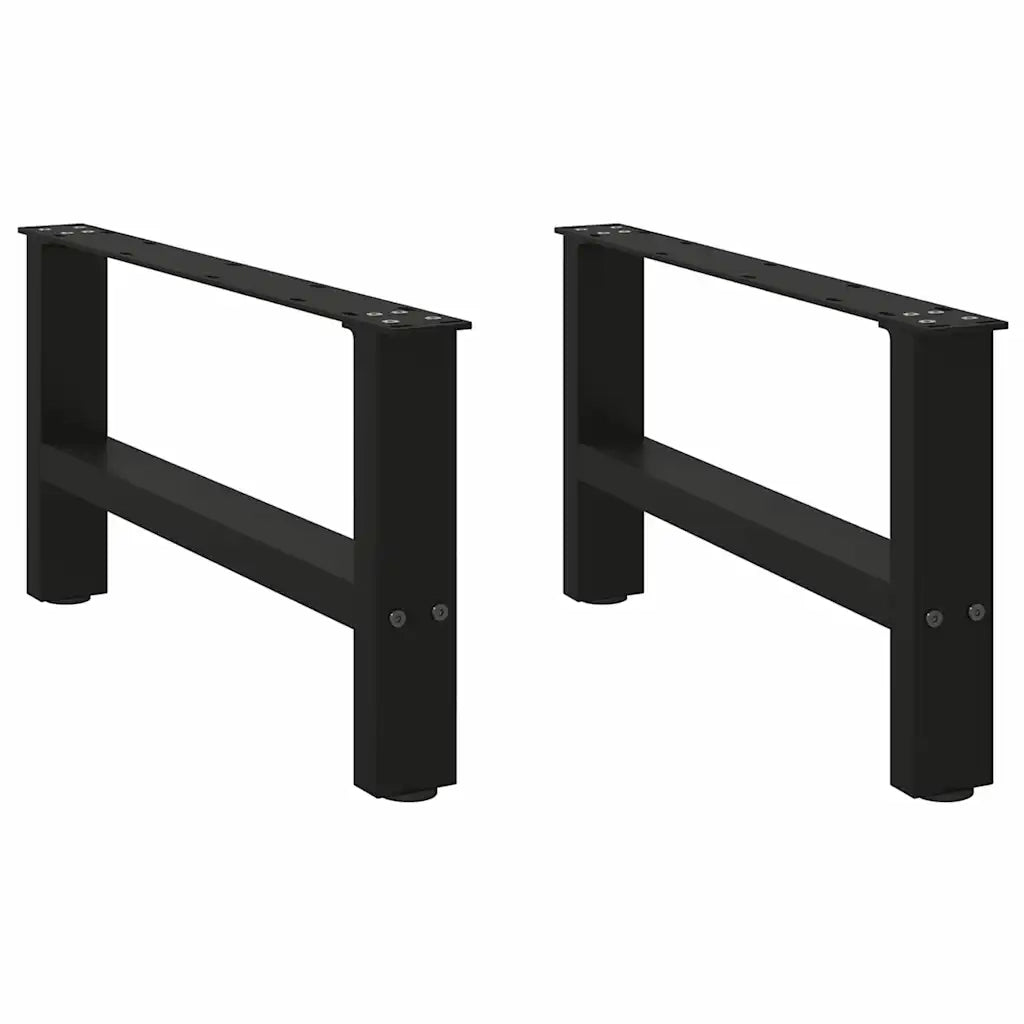 Gambe per Tavolino da Caff¨¨ Nere 2 pz | Piede del tavolo 60x(30-31) cm Acciaio