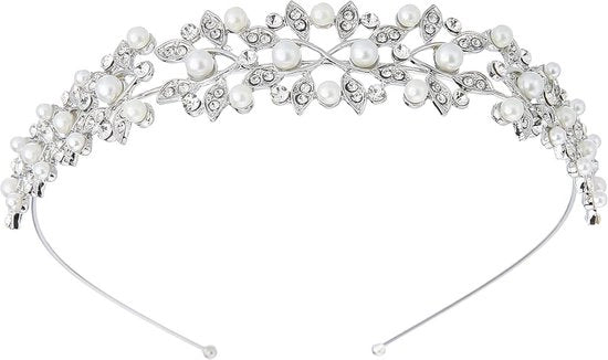 Diadema di cristallo a forma di corona per donne e ragazze - corona principesca con diamanti - gioielli di nozze per donne - regalo per bambine e ragazze - 12,5*2,5cm - lega