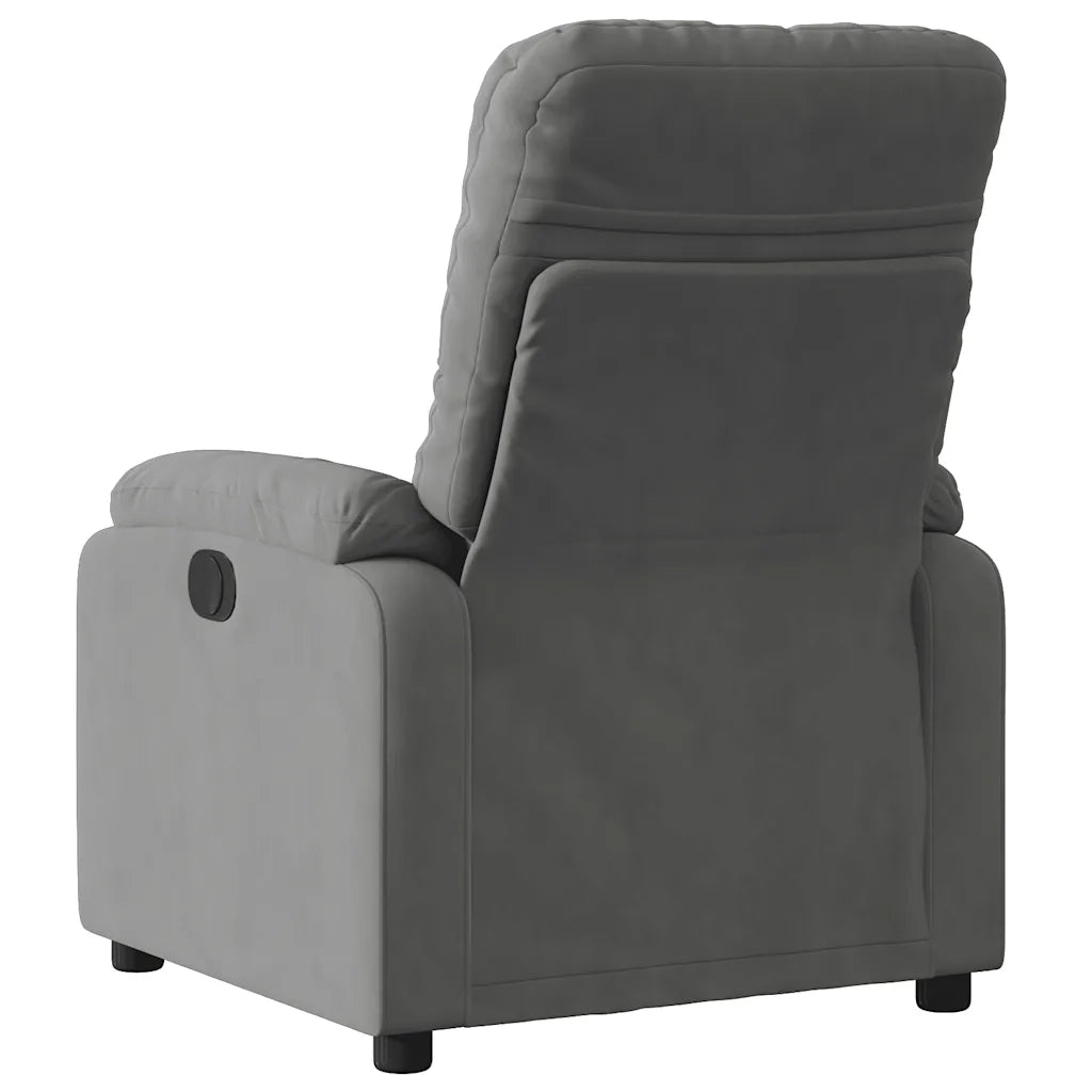 Divano Sedia-Poltrona Reclinabile Elettrica Grigio Scuro Tessuto Microfibra 616854