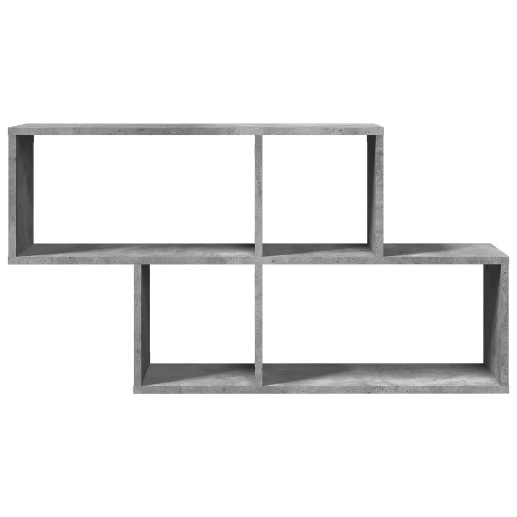 Scaffale a Muro Grigio Cemento 100x20x53 cm Legno Multistrato