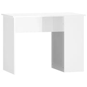 Scrivania tavolo postazione di lavoro mobile per computer scrivania da studio finitura lucida 100 x 55 x 75 cm legno ingegnerizzato bianco 02_0023537