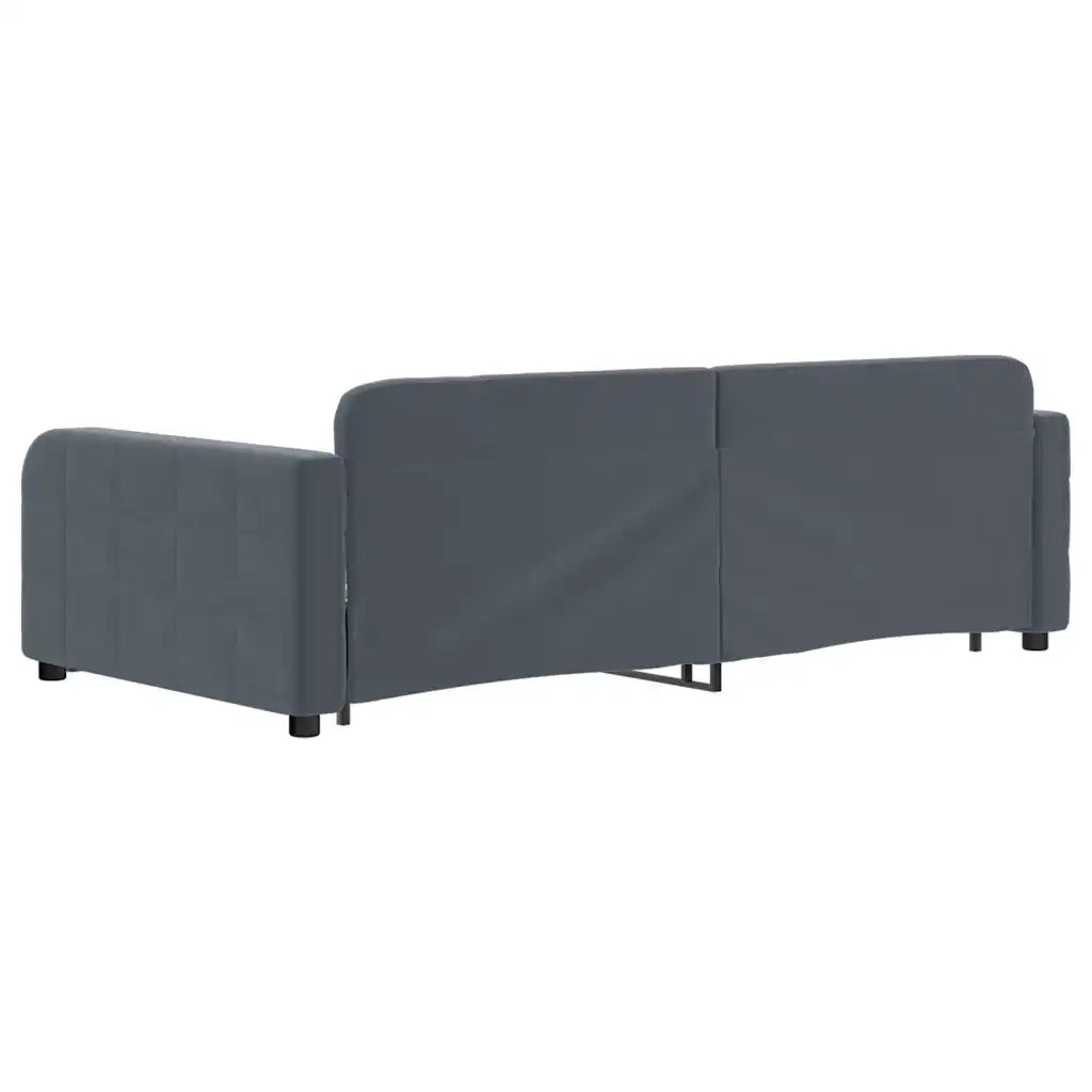 Divano Letto con Letto Estraibile-Sofa Letto-Daybed Grigio Scuro 100x200 Velluto 864270