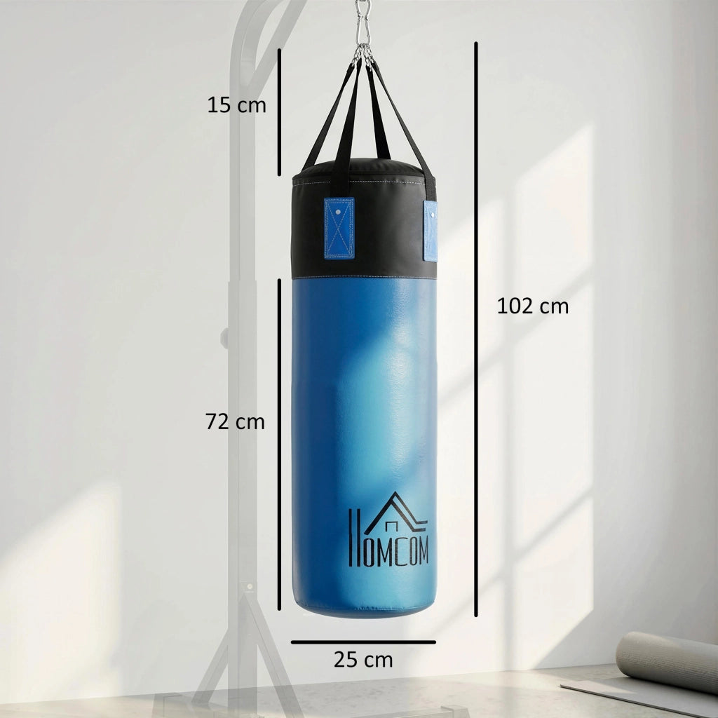 Set Sacco da Boxe da Appendere con Guantoni, Sacco per Pugilato a 3 Strati con Borsa di Trasporto, Blu