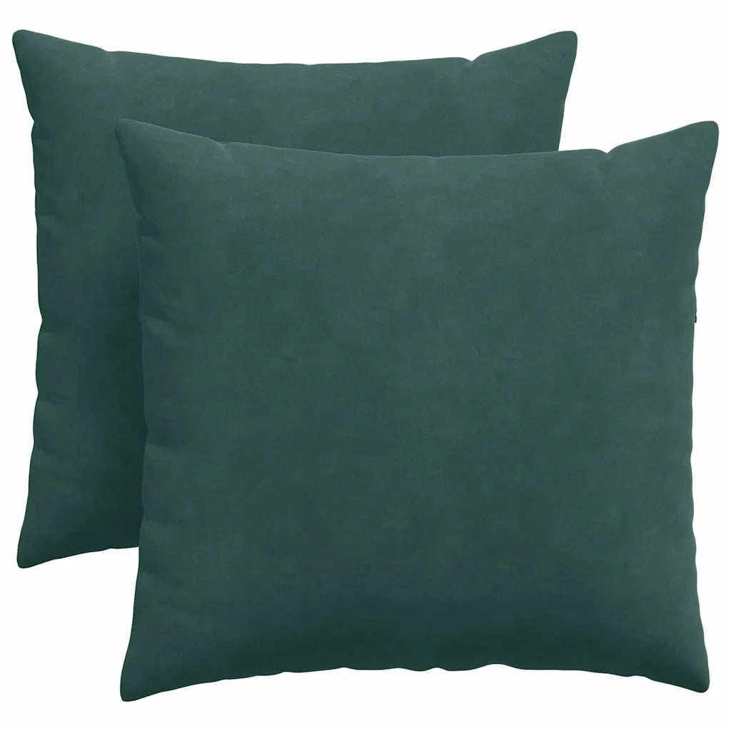 Cuscini da Divano 2 pz-Set di 2 Cuscini per Sofa Verde Scuro 45 x 45 cm Tessuto in Cords 769550