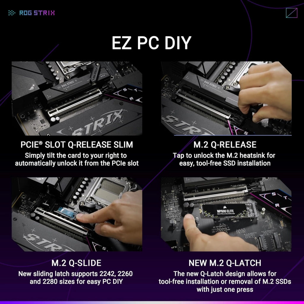 ROG Strix B850-F Gaming WiFi, Scheda Madre AMD ATX, 16+2+2 Fasi di Alimentazione, Slot DDR5, PCIe 5.0 con Slot Q-Release, 4 slot M.2, WiFi 7 con WiFi Q-Antenna, AI Advisor, AI Networking II
