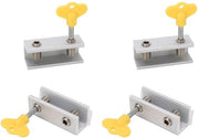 Sistema di sicurezza per finestre - Slot per finestra adattabile - Protezione per bambini - Materiale: alluminio/acciaio inossidabile - 4 pezzi - Adatto per profondità di binario fino a 1,6 cm