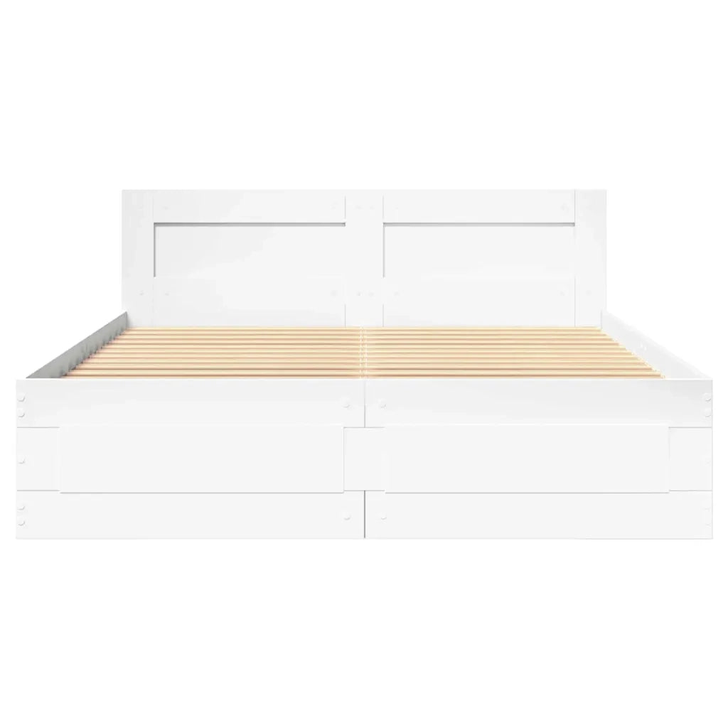 Struttura del letto 2 pcs Bianco 137 x 188 cm Legno multistrato 3402857