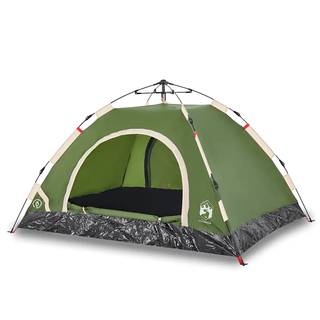 Tenda da Campeggio | Tenda Familiare 4 Persone Verde a Rilascio Rapido