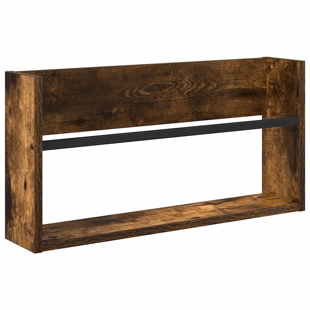 Scaffale per riviste 2 pz Rovere fum¨¦ 60 x 12 x 30 cm CFW7856185
