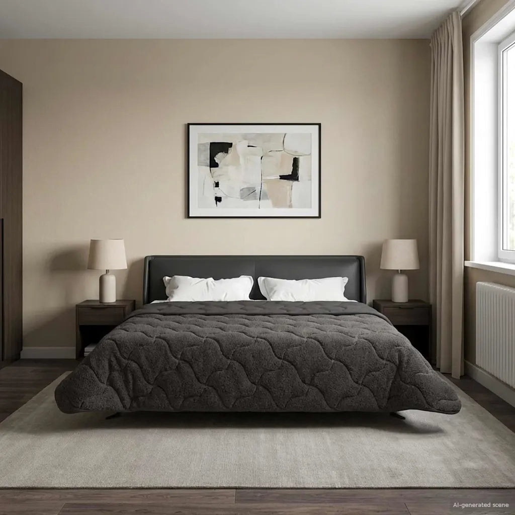 Duvet Invernale Trapuntato Antracite 200 x 200 cm 42026304