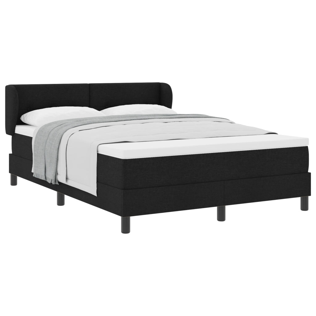 Letto a Molle con Materasso  Nero 160x200 cm Tessuto
