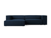 Cosmopolitan Design - Divano angolare sinistro "Arendal" 3 posti in ciniglia con effetto a coste blu reale 