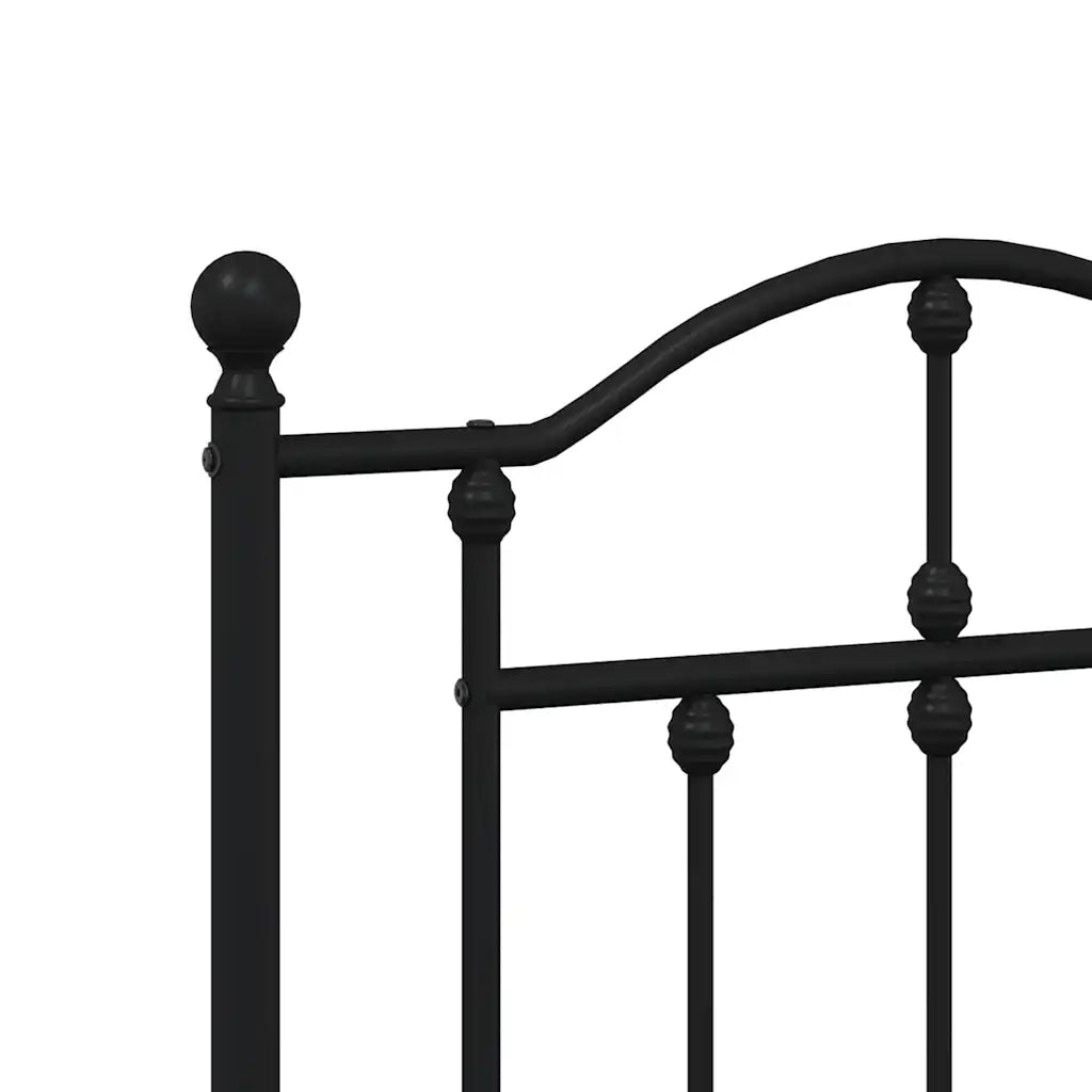 Giroletto con Testiera-Struttura Letto con testiera in Metallo Nero 140x200 cm 774153