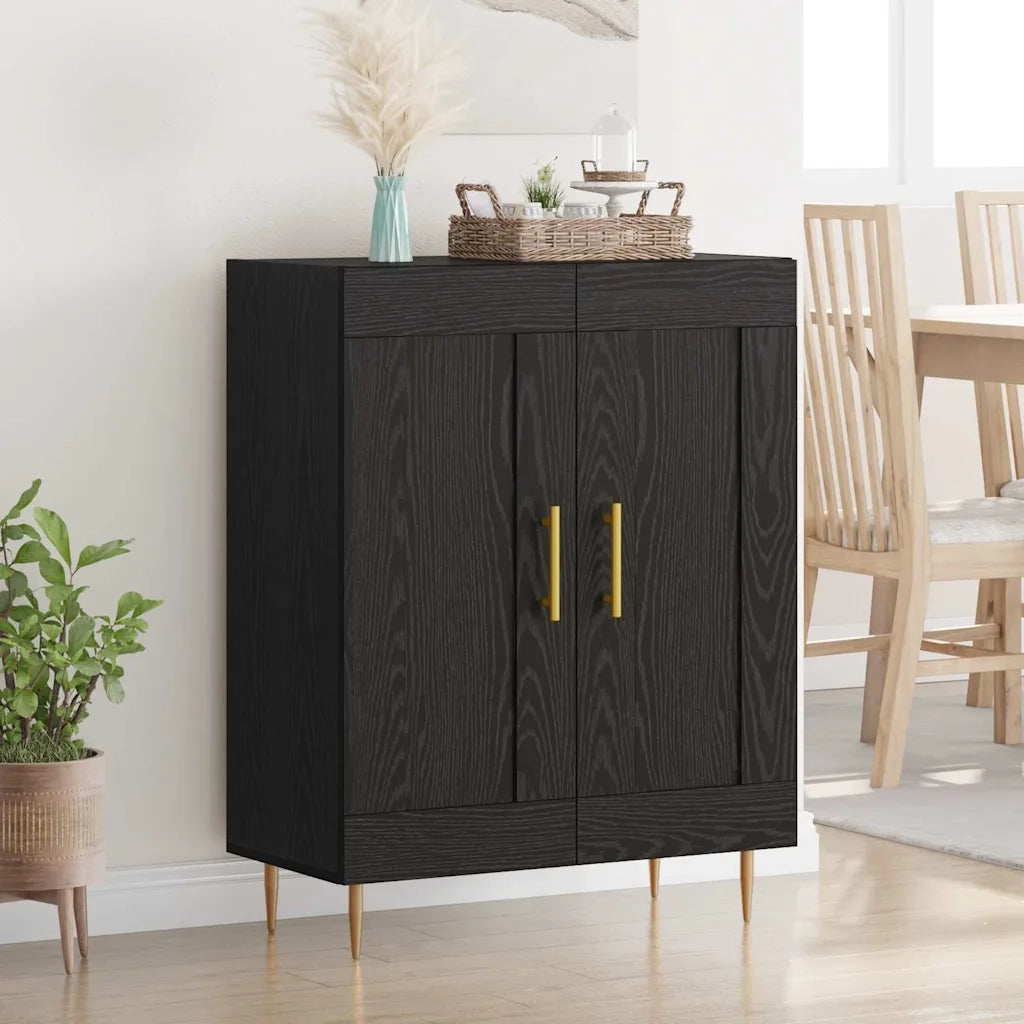 Credenza-Buffet-Armadio da cucina Rovere Nero 69,5 x 34 x 90 cm 210523