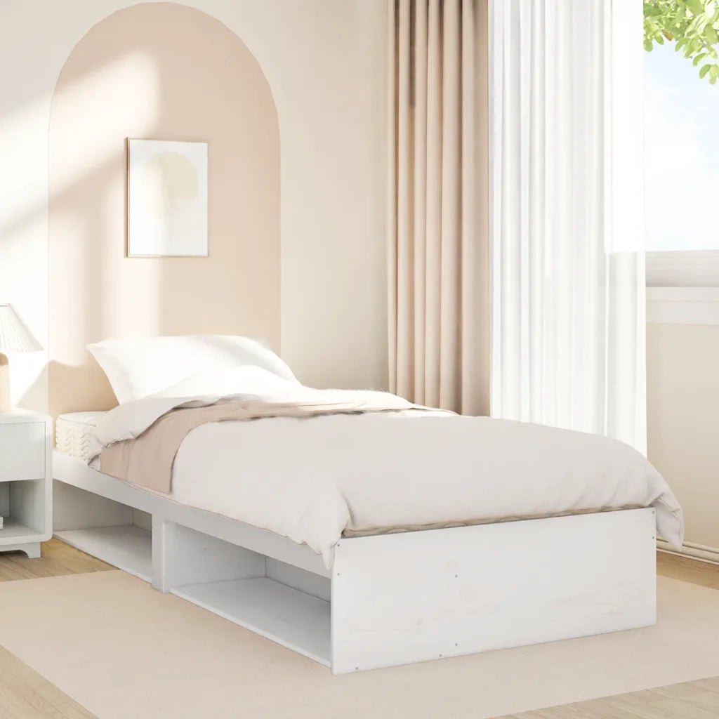 Dormeuse con Materasso Bianca 90x190 cm Legno Massello di Pino 3324602