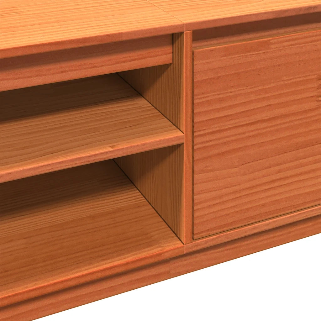 Mobile TV | Armadietto TV | Mobile Porta TV Marrone Cera 140x35x40 cm in Legno Massello di Pino