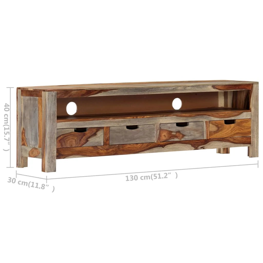 Mobile TV multimediale scaffale TV credenza mobile TV sala da pranzo soggiorno camera da letto legno massello 130 x 30 x 40 cm marrone 02_0026962