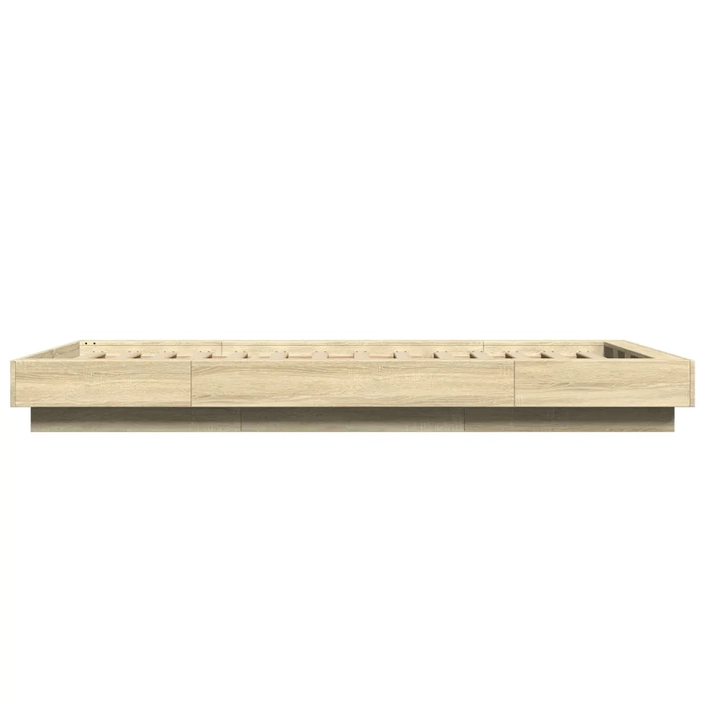 Giroletto Luci LED-Struttura Letto con LED Rovere Sonoma 100x200cm in Legno Multistrato 968764