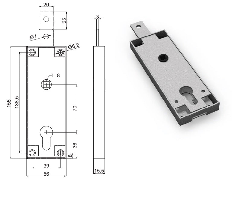 SECUREMME SERRATURA 2291 VERTICALE CILINDRO EUROPEO X SERRAN